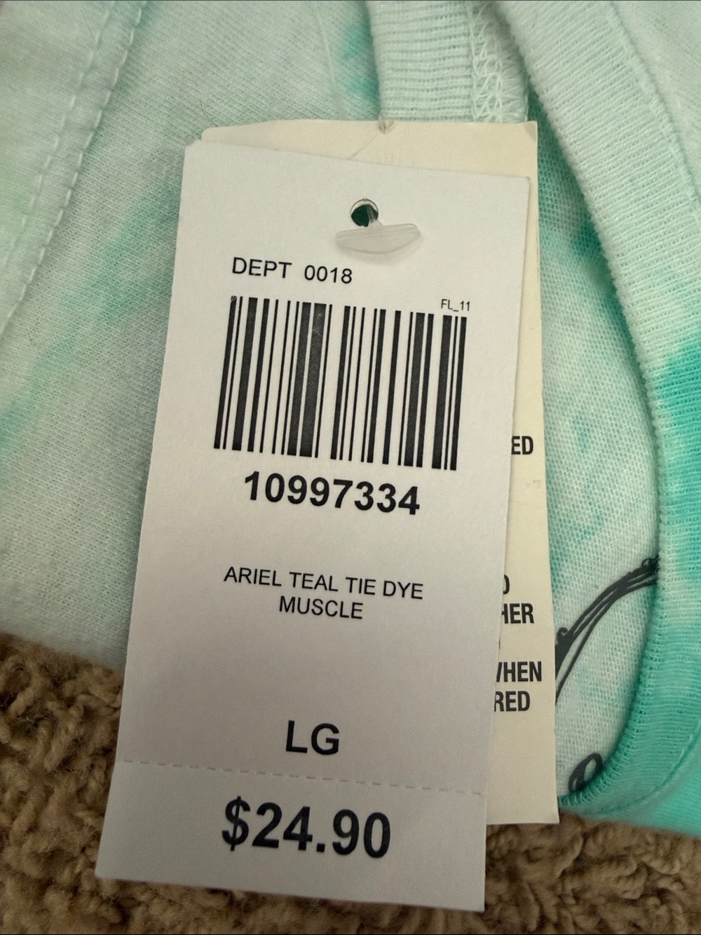 Hot Topic Ariel Tie-Dye Sleeveless Tank Top LG - Picture 8 of 8